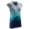 ST 500 Women's Sleeveless Mountain Biking Jersey - Khaki/Blue