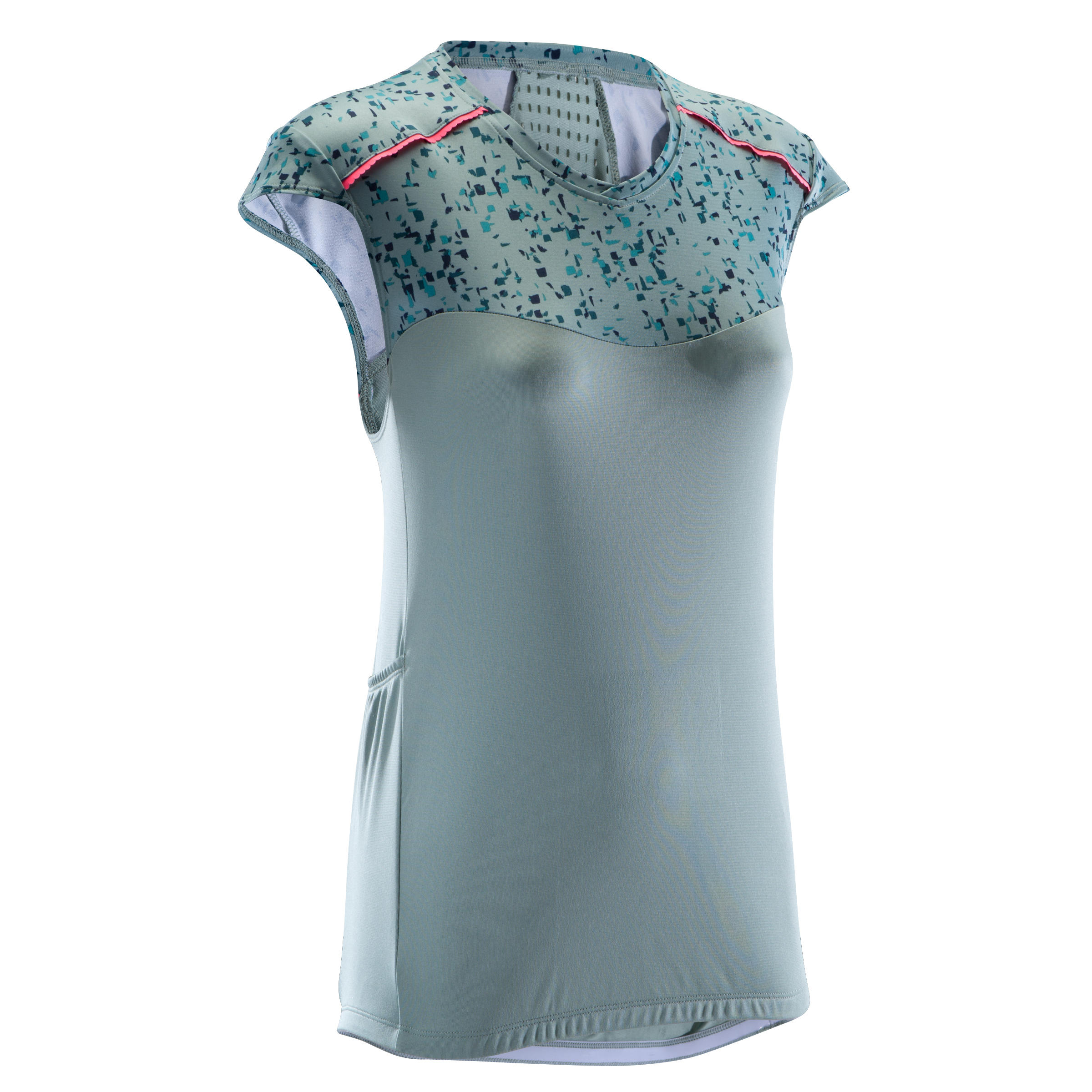 Rockrider Mouwloos Mtb Shirt St 500 Dames Kaki Groengrijs rockrider kopen in de aanbieding
