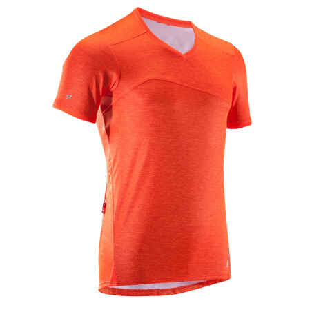 Oranžna kolesarska majica s kratkimi rokavi ST 100 