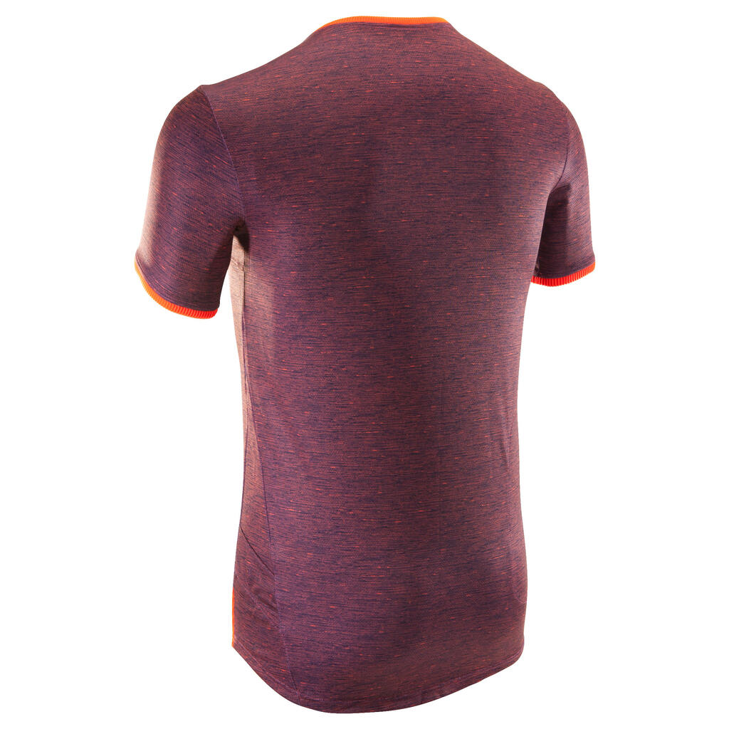 Radtrikot kurzarm MTB ST 100 bordeaux meliert/orange