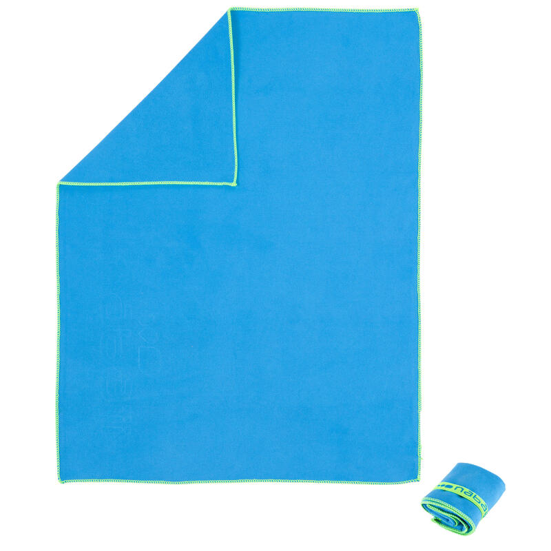Serviette de bain microfibre bleu taille M 65 x 90 cm