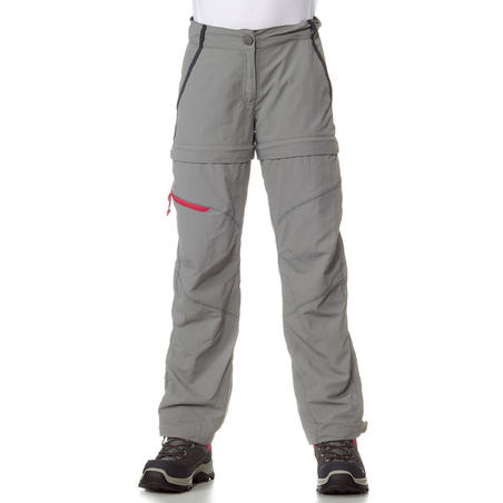 MH550 Children’s Zip-Off Hiking Trousers - Grey
