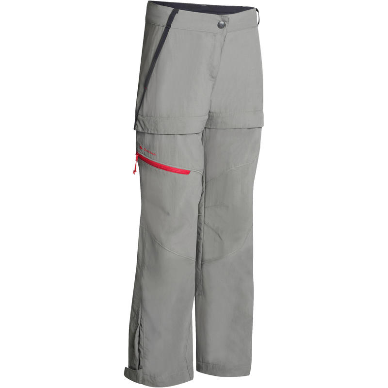Pantalón transformable de senderismo júnior MH550 gris Pantalón transformable de senderismo júnior MH550 gris
