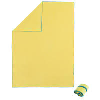 Serviette microfibre jaune ultra compacte taille M 65 x 90 cm