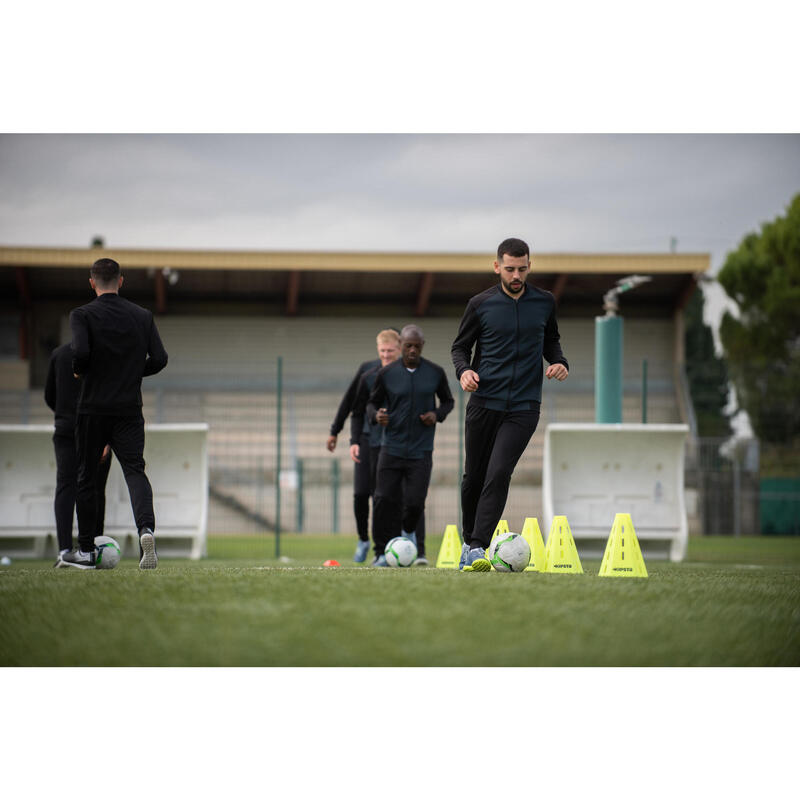 Trainingsjacke leicht Fussball T100 Erwachsene schwarz