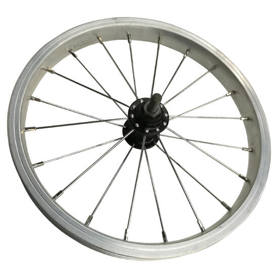 Roue vélo pliant avant 14 pouces simple paroi argent tilt 500 XS