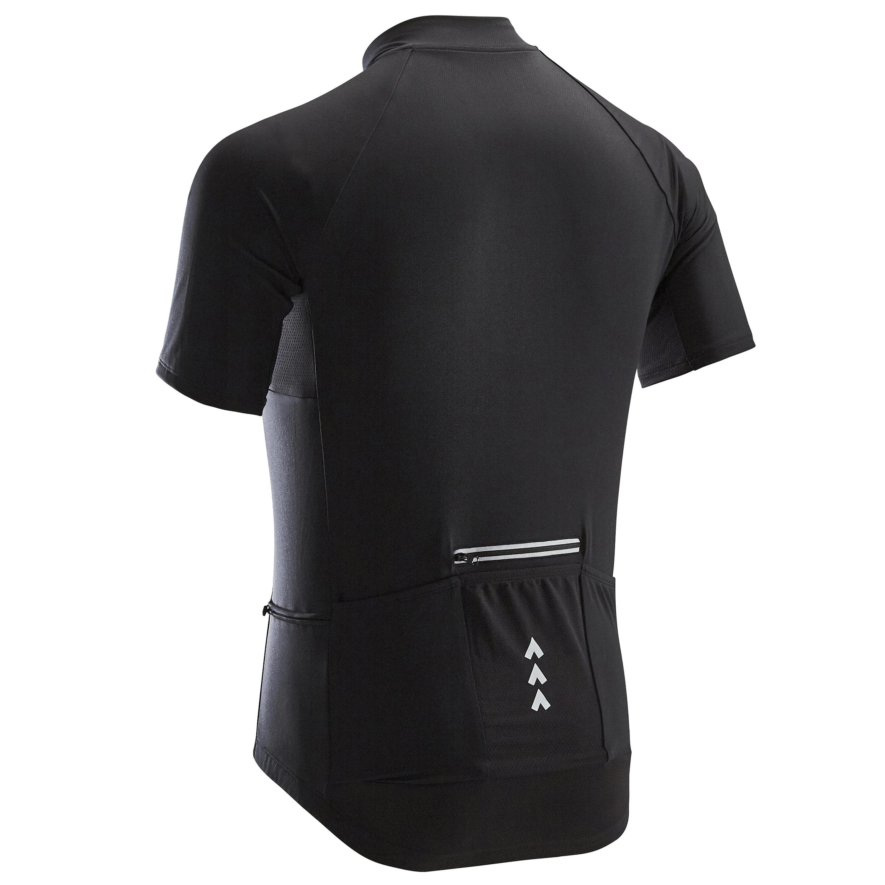 Men's Short-Sleeved Summer Cycling Jersey RC100 - Black 2/12