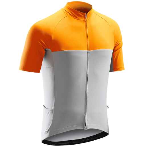 
      RC100 Short-Sleeved Warm Weather Road Cycling and Touring Jersey - Grey/Orange
  