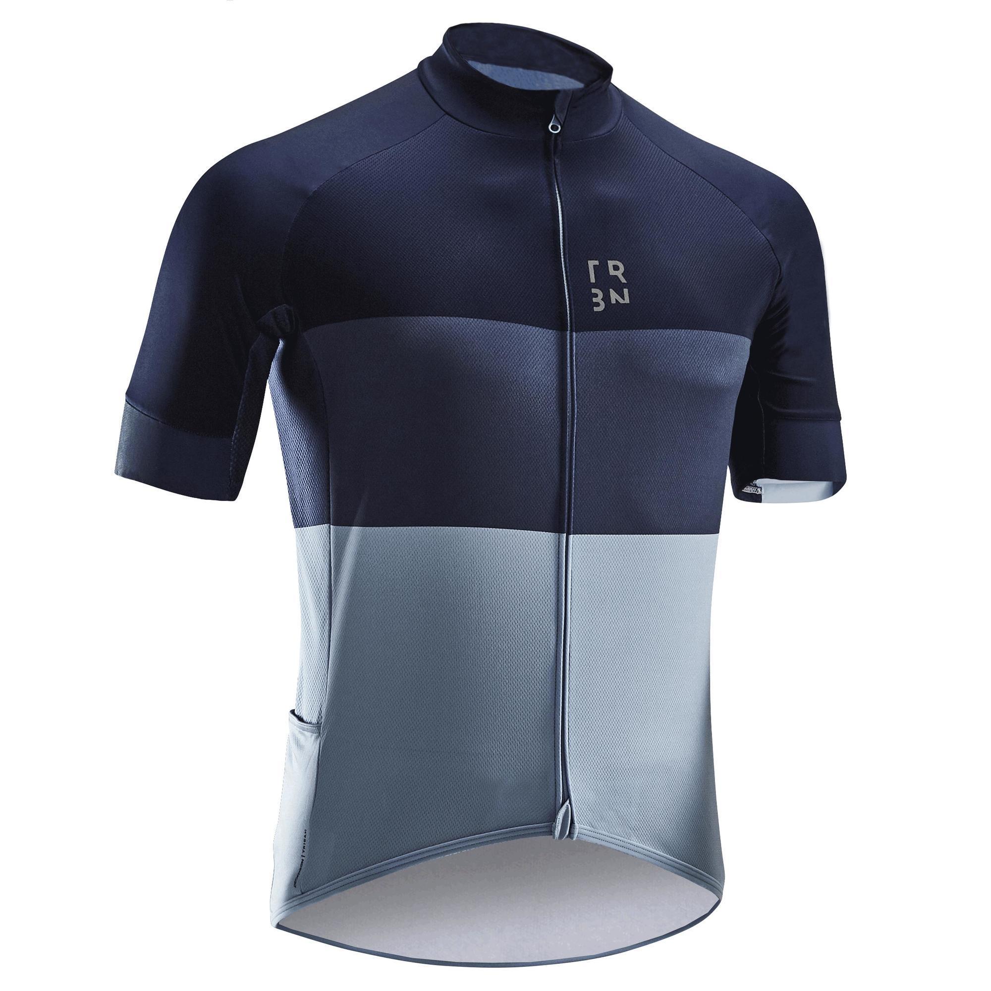 900 Short-Sleeved Cycling Jersey - Black/Blue - Decathlon