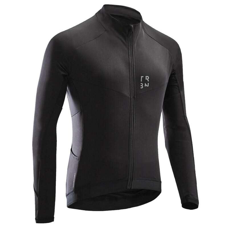 MEN MID-SEASON ROAD APPAREL Cycling - RC 500 Long Sleeve Cycling Jersey - Black TRIBAN - Cycling