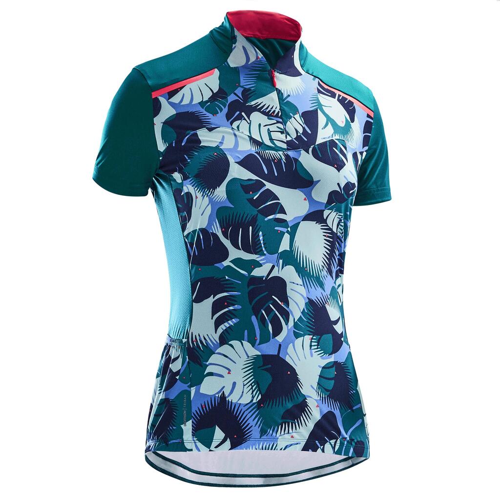 500 Women's Short-Sleeved Cycling Jersey - Green Palm