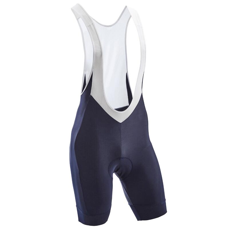 Cuissard Velo Route A Bretelles Homme Cyclotourisme Rc100 Marine Decathlon