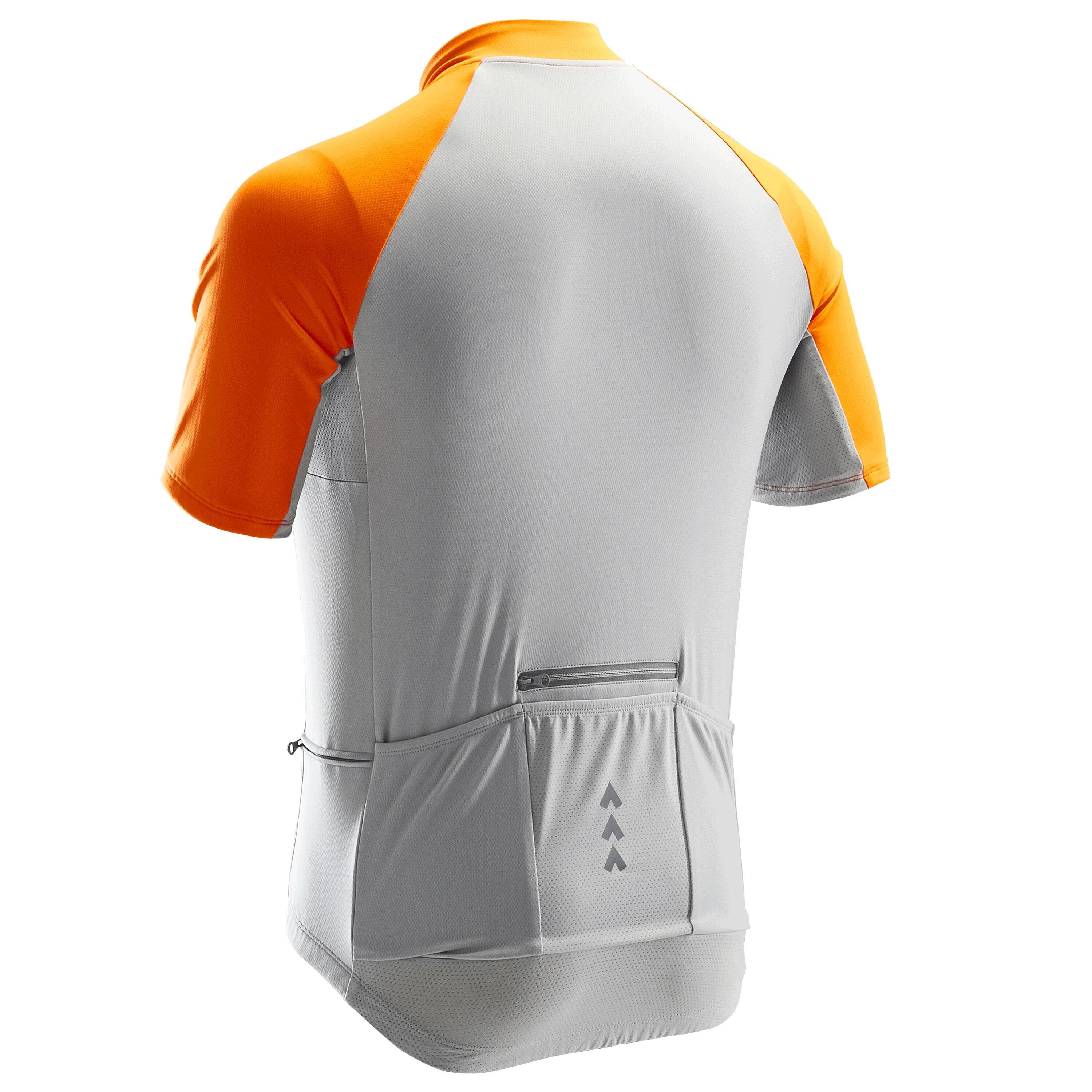 RC100 Short-Sleeved Warm Weather Road Cycling and Touring Jersey - Grey/Orange 2/11