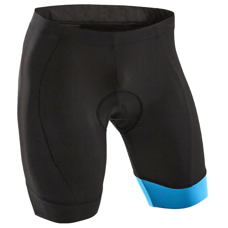 CUISSARD VELO ROUTE SANS BRETELLES\nHOMME CYCLOTOURISME RC100 NOIR BLEU