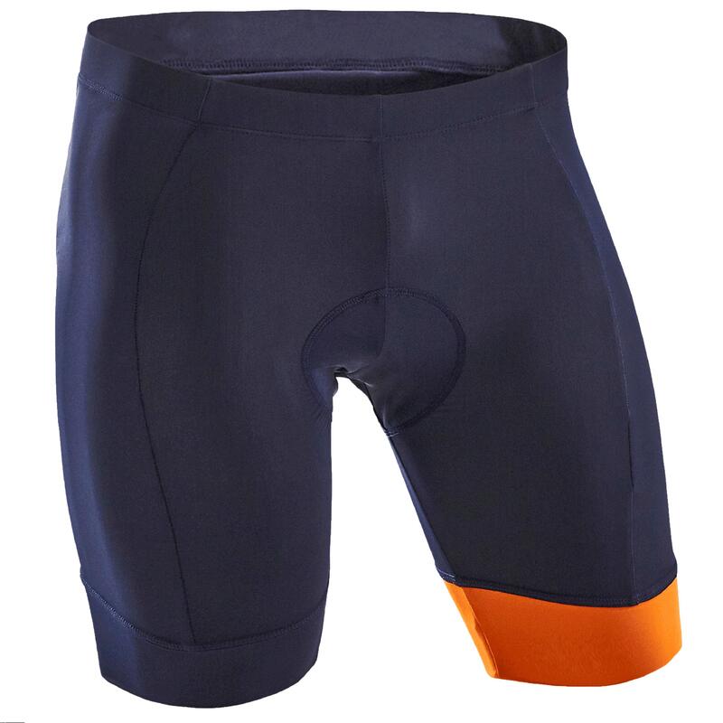 CALÇÕES JUSTOS SEM ALÇAS BICICLETA ESTRADA RC100 HOMEM AZUL MARINHO LARANJA