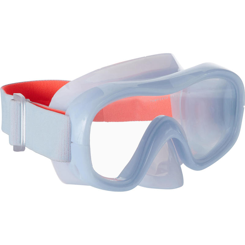 Adult Tempered Glass Snorkelling  Mask SNK 520 hazy grey