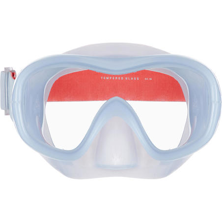 Adult Tempered Glass Snorkelling  Mask SNK 520 hazy grey