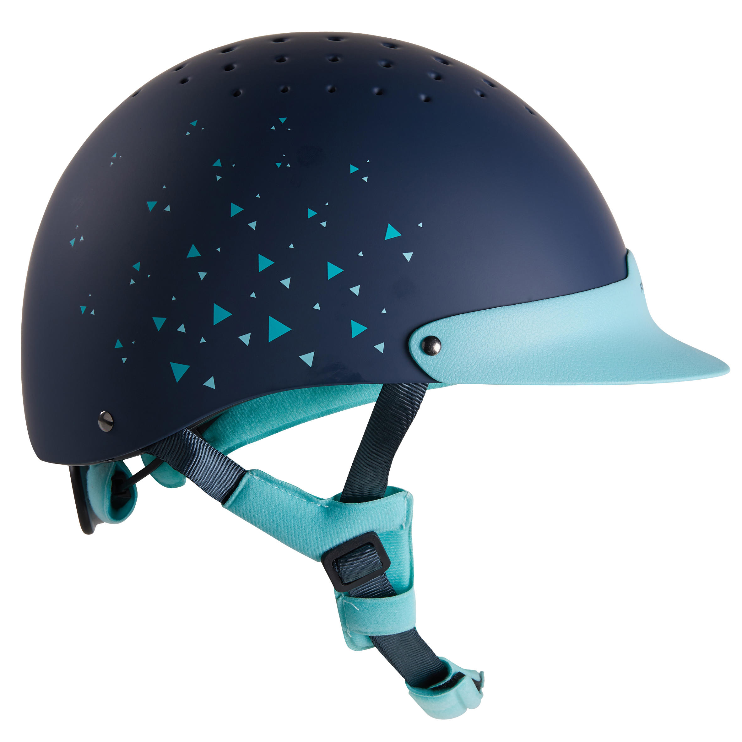 Riding Helmet - Grey/Turquoise - Decathlon