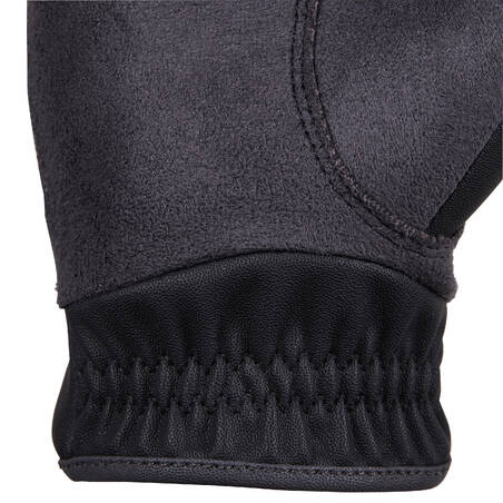 500 Children's Horse Riding Gloves - Black/Grey