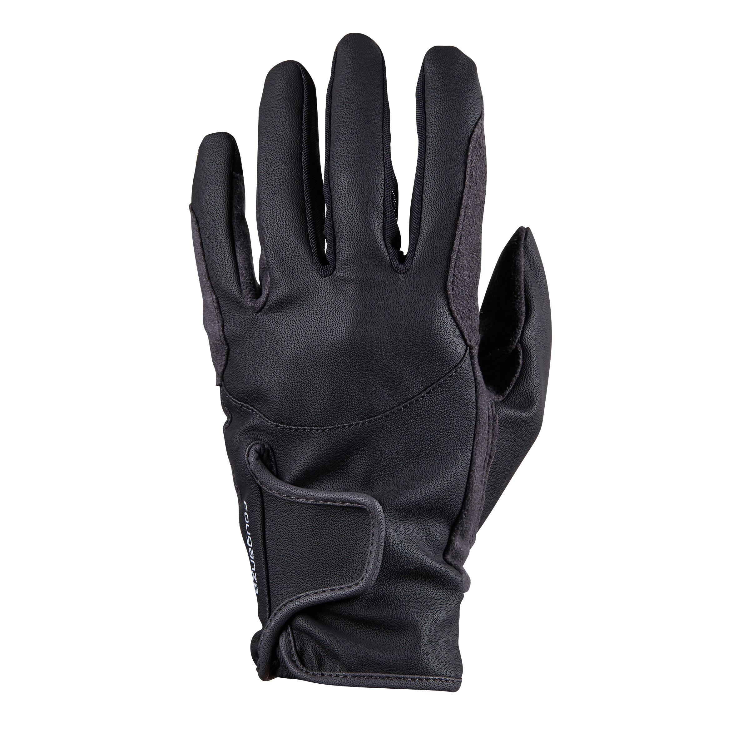 gants équitation enfant 500 noir et gris - fouganza