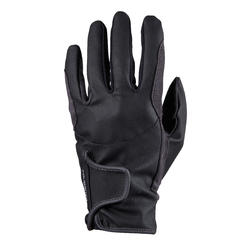 Gants équitation enfant 500 noir et gris