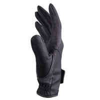 Guantes equitación fouganza 500 niños negro y gris