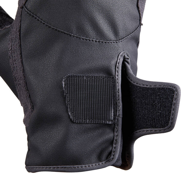 500 Children's Horse Riding Gloves - Black/Grey