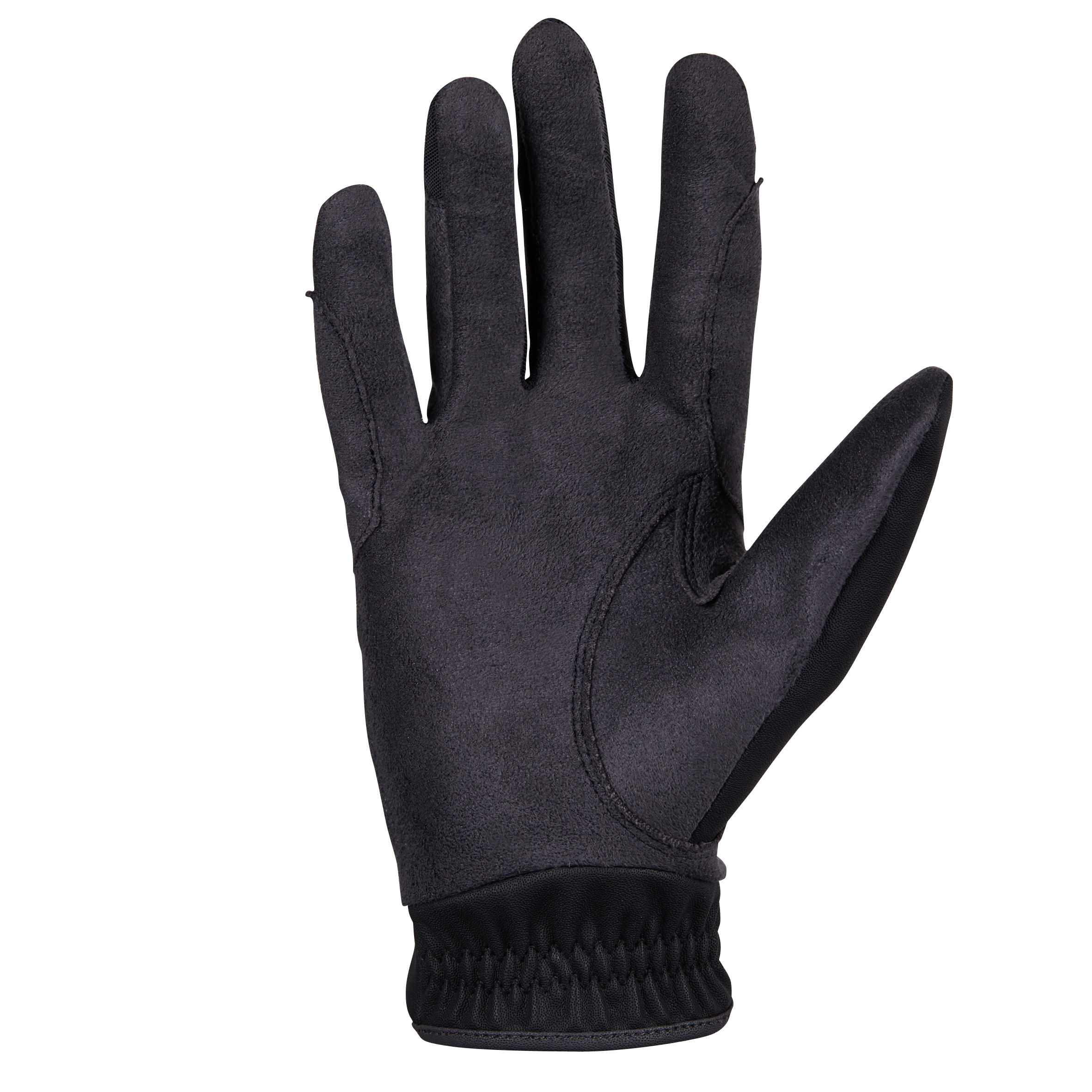 500 Children's Horse Riding Gloves - Black/Grey - FOUGANZA