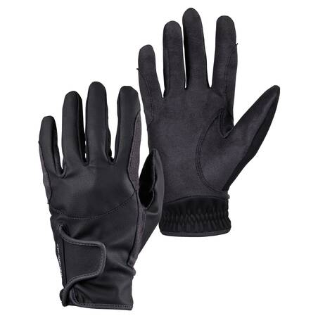 500 Children's Horse Riding Gloves - Black/Grey