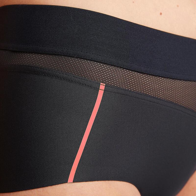 BOXER DE RUNNING NOIR liserés rose corail