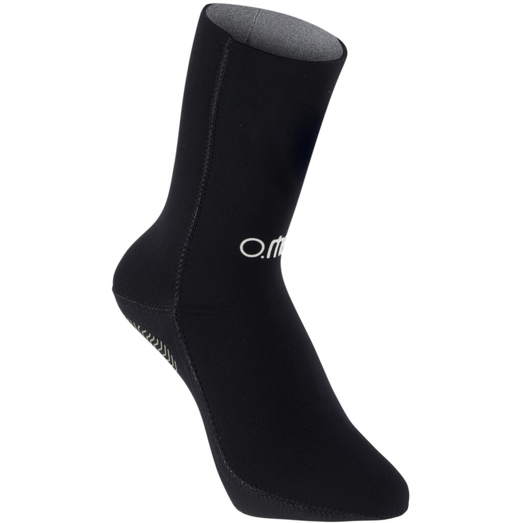 3mm neoprene spearfishing socks smooth interior Titanium