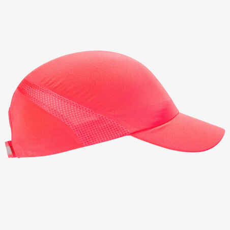 Casquette running Homme Femme - KIPRUN Ajustable rose corail fluo