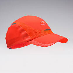 Children's athletics cap neon red and coral