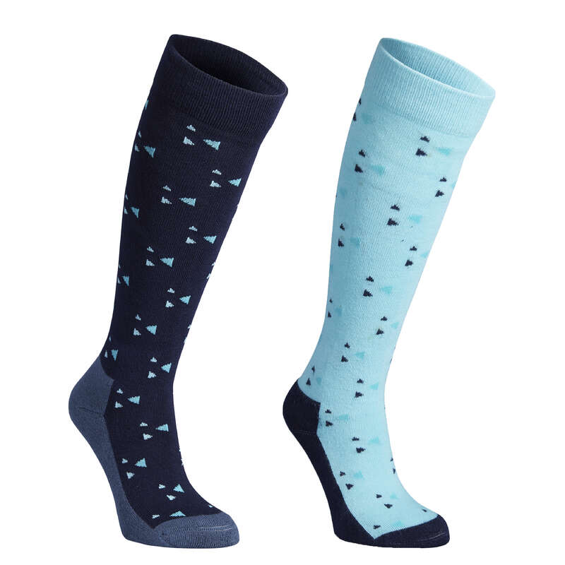 HORSE RIDING SOCKS JUNIOR Horse Riding - 500 Girls' Socks FOUGANZA - Horse Riding