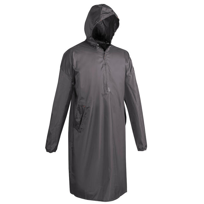 Hiking Rain Poncho Arpenaz 40L Size L/XL Grey Decathlon