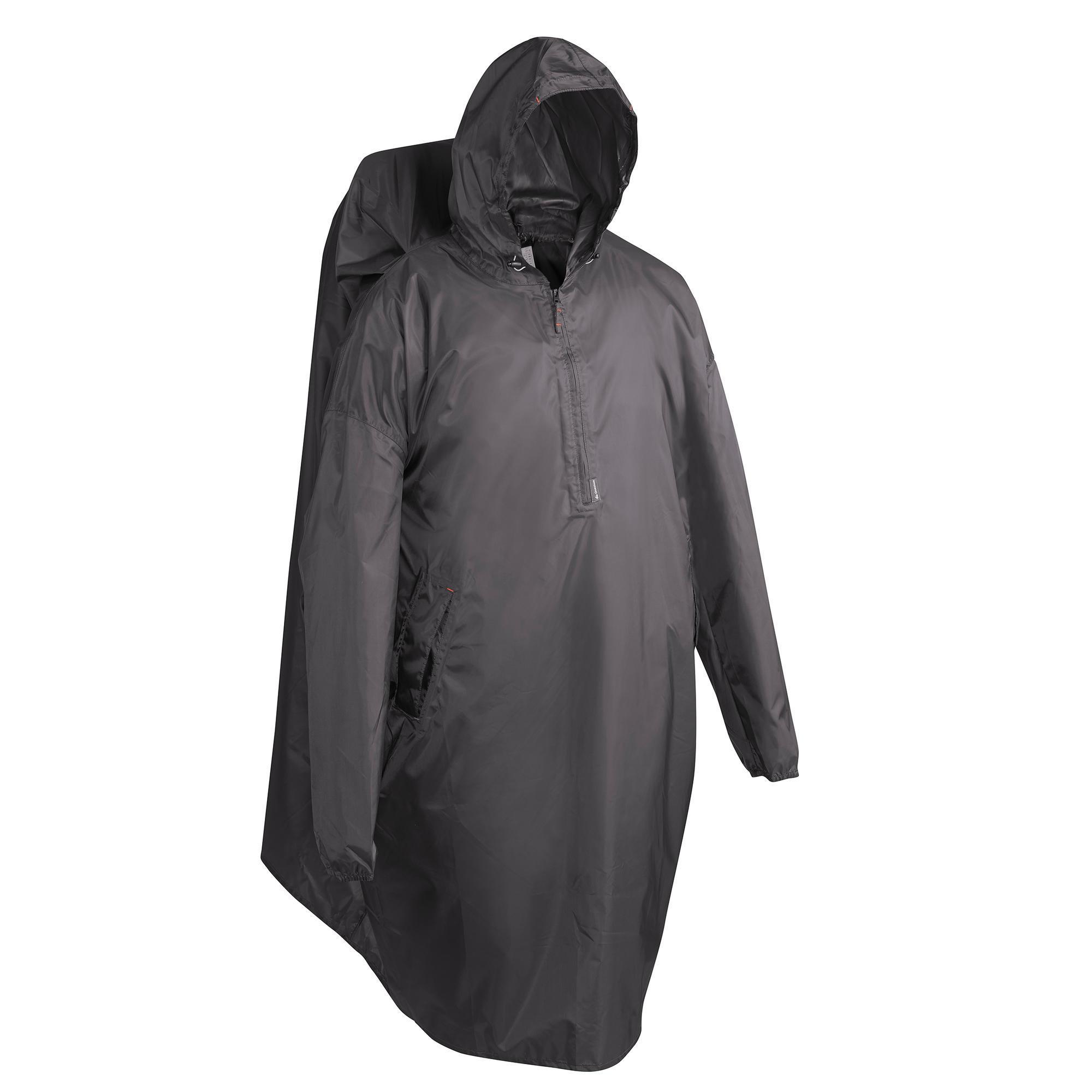 Poncho pluie de randonnée ARPENAZ 40L gris Taille L/XL Forclaz