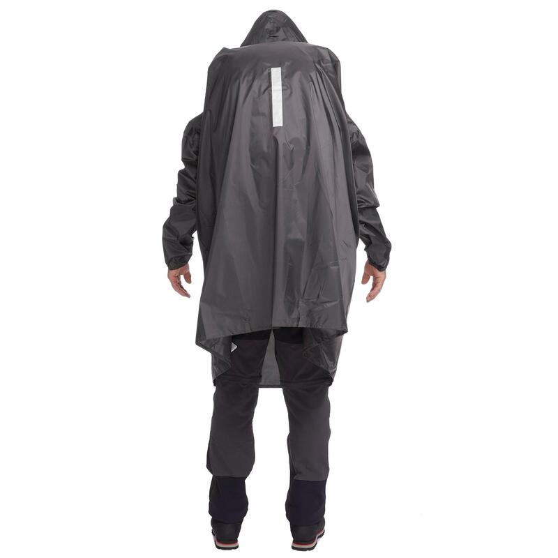 Hiking Rain Poncho-ARPENAZ 500 GREY 40 L Size L/XL