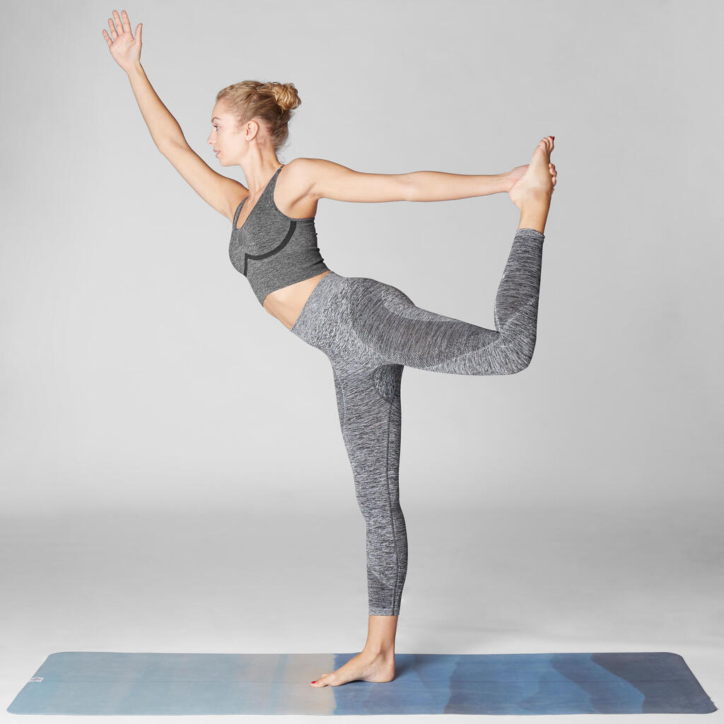 Bustier Yoga nahtlos Damen grau meliert
