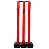 CRICKET WICKET AND STUMP SET, PLASTIC, RED