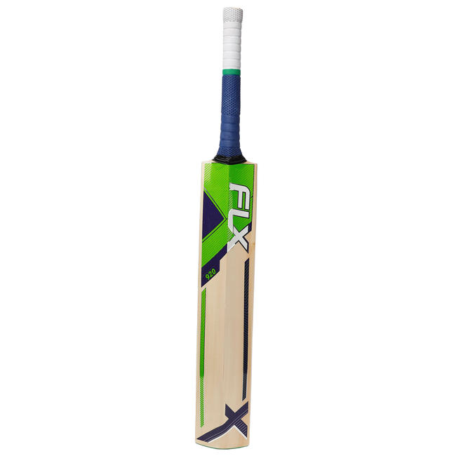 FLX KW 920 Kashmir Willow Cricket Bat for Leather Ball, Green/Blue