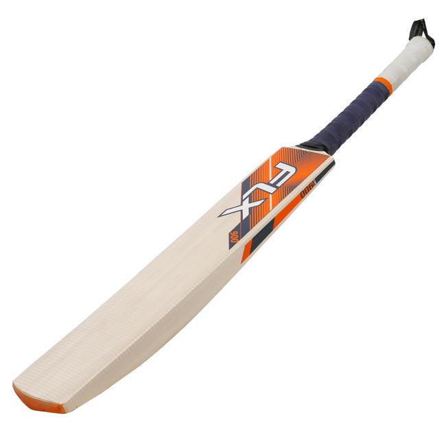 FLX KW 900 Kashmir Willow Cricket Bat for Leather Ball, Orange/Blue