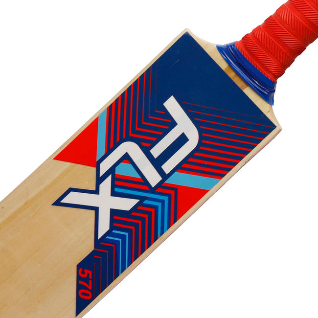 FLX T570 Cricket Bat for Hard Tennis Ball, Red/Blue Youth/Adults