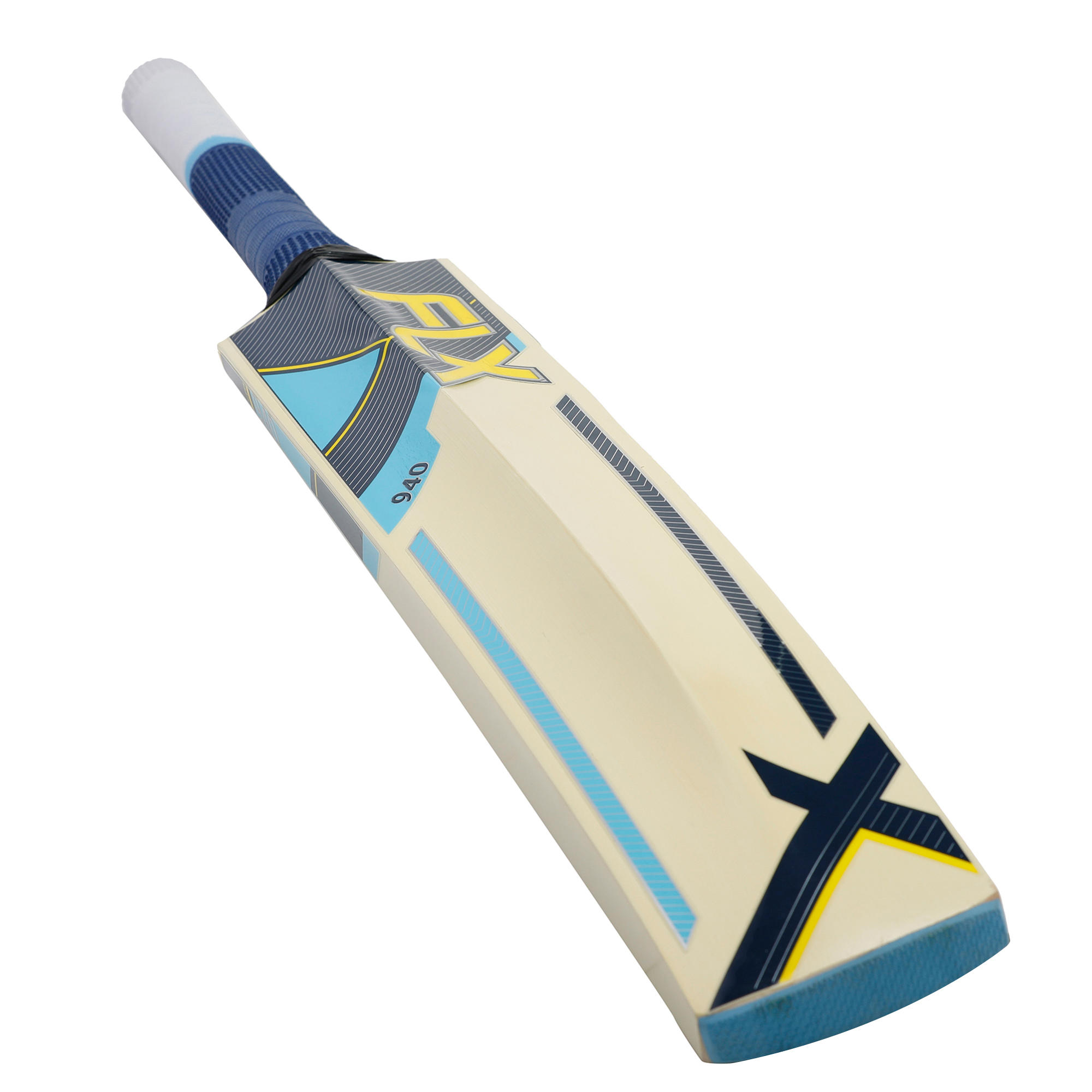 FLX EW 940 English Willow Cricket Bat for Leather Ball, Blue, Youth/Adult