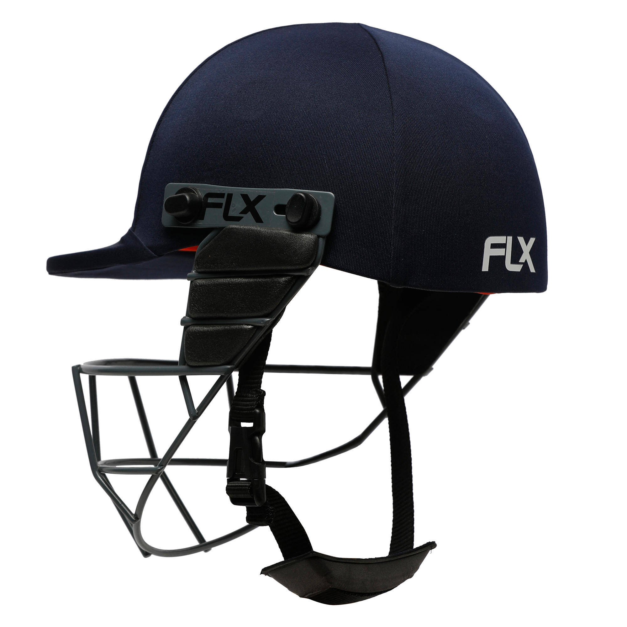 MEN'S IMPACT PROTECTION CRICKET BATTING HELMET, ADJUSTABLE STRAPS, BLUE -  2