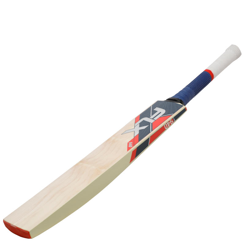 FLX EW 940 English Willow Cricket Bat for Leather Ball,Dark Blue/Red