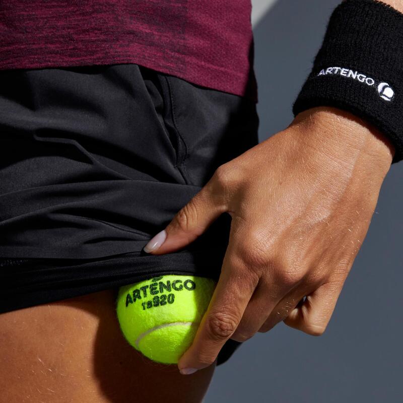 Damen Tennis-Shorts 2 in 1 - Light 900 schwarz