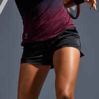 Tennis-Shorts 2 in 1 Damen - Light 900 schwarz