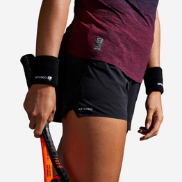 Short tennis light 2 en 1 femme - Light 900 noir