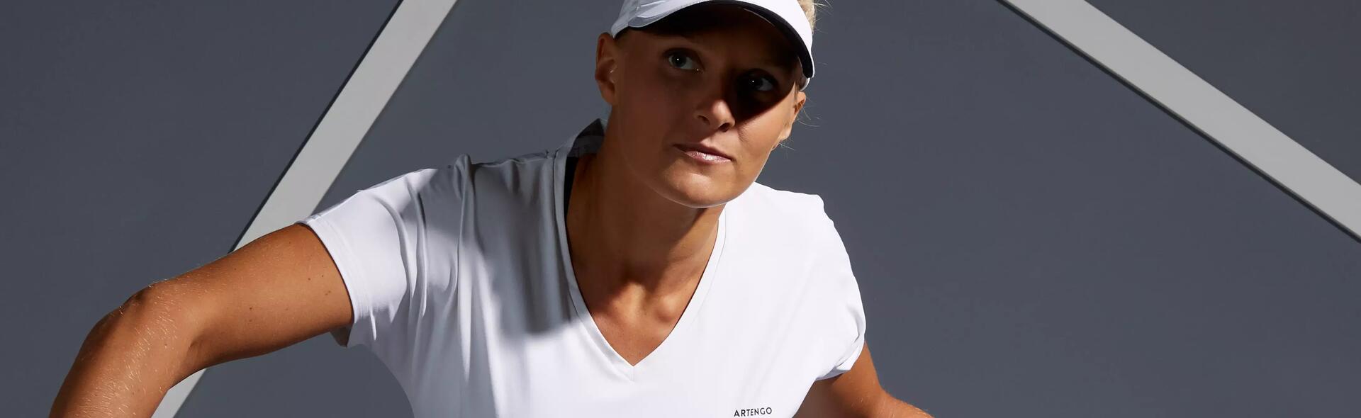 Dame mit Tennis Shirt TS500 Soft White