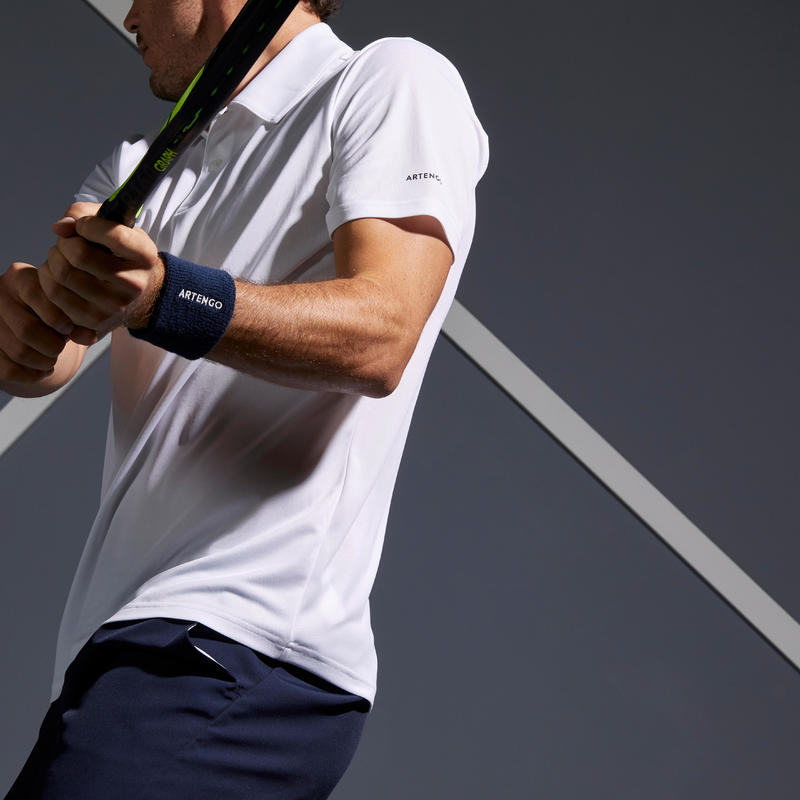 Buy Badminton Clothing Online In India|700 Men Polo Shirt White|Artengo